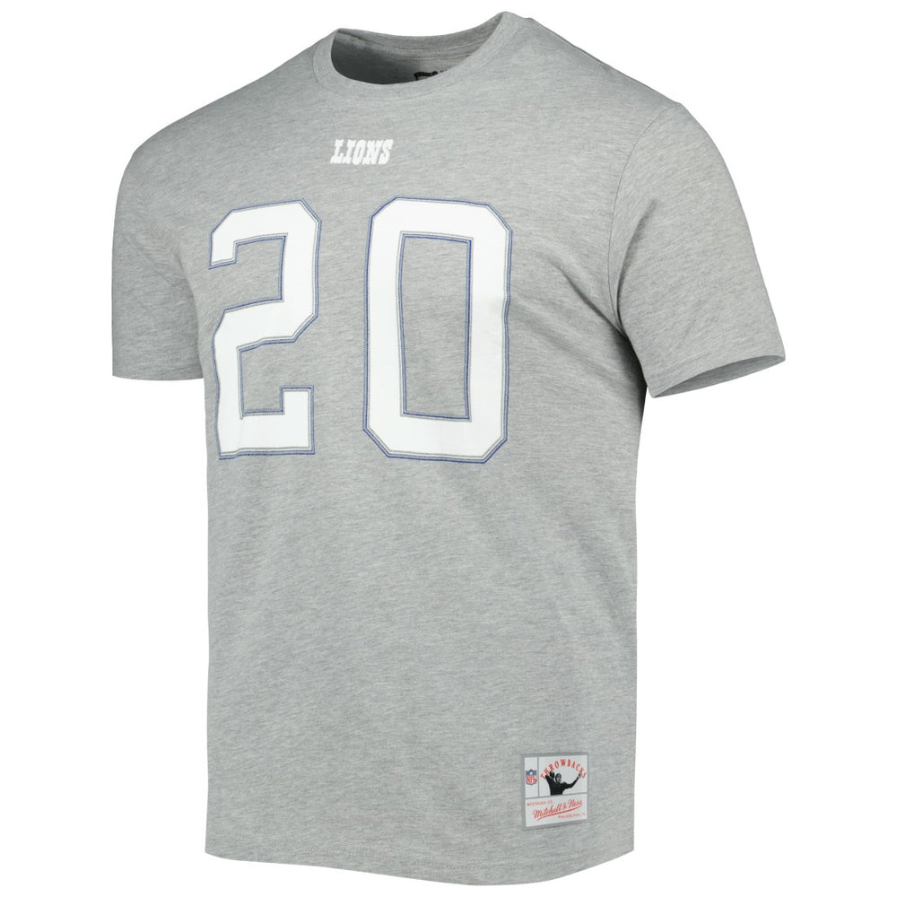 Barry Sanders  Retired Player Logo Name & Number T-Shirt - Detroit Lions T-shirts