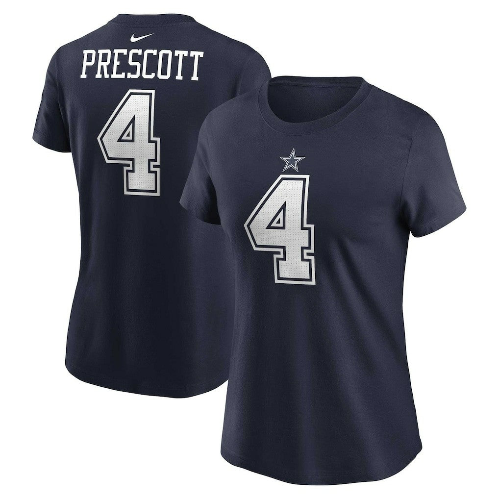 Dak Prescott  Women's Player Name & Number T-Shirt - Dallas Cowboys T-shirts