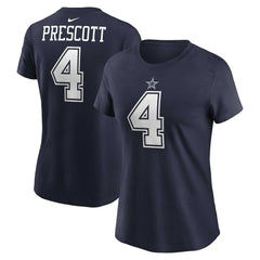 Dak Prescott  Women's Player Name & Number T-Shirt - Dallas Cowboys T-shirts