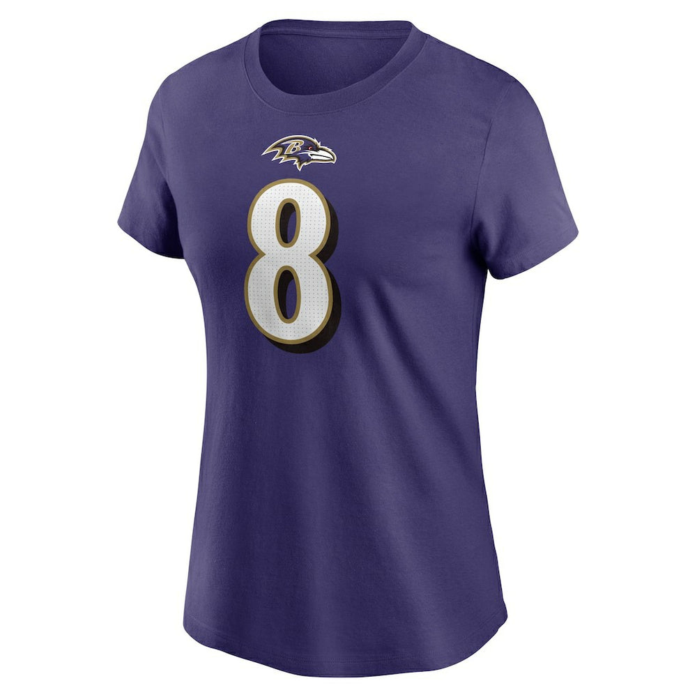 Lamar Jackson  Women's Player Name & Number T-Shirt - Baltimore Ravens T-shirts