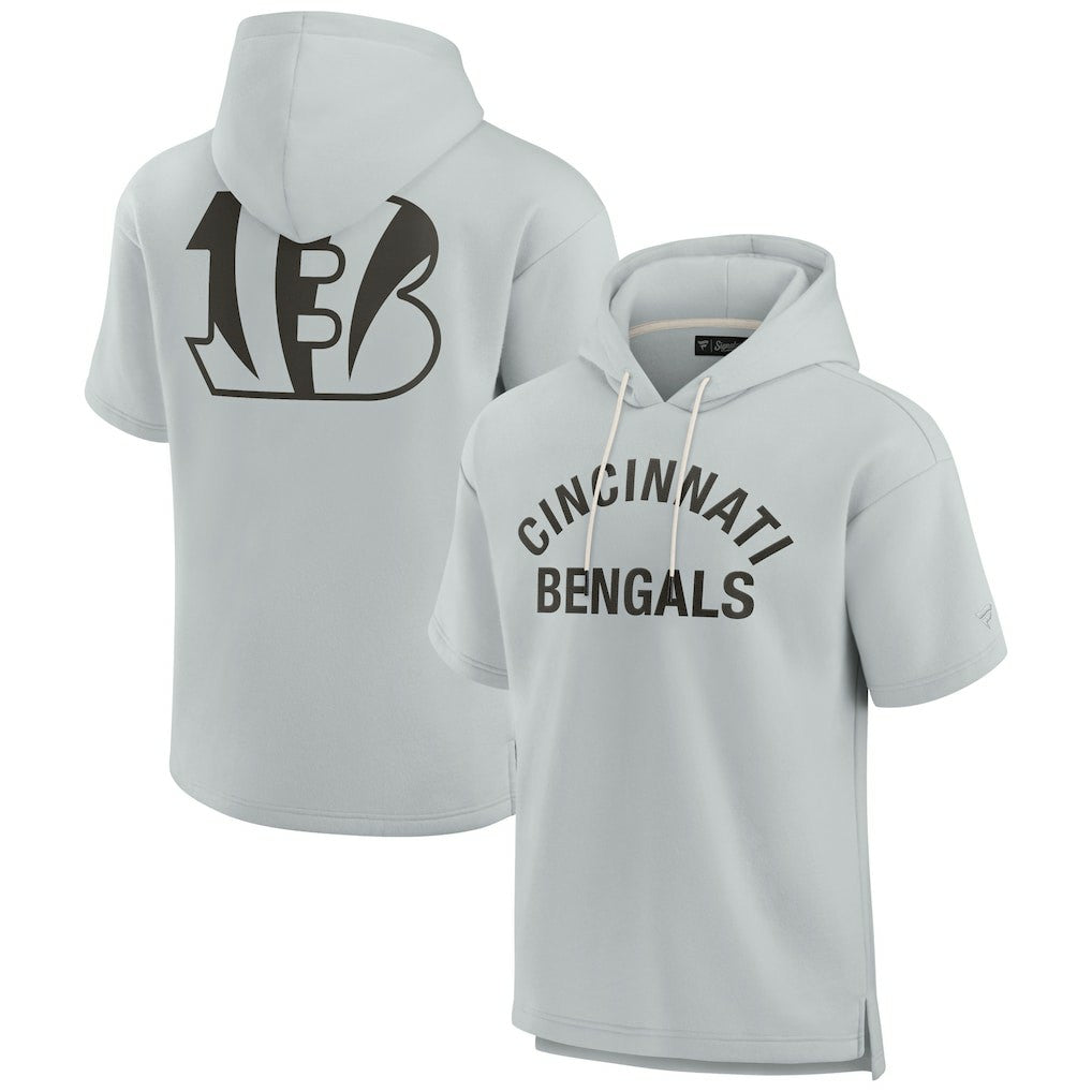 Unisex Elements Super Soft Fleece Short Sleeve Pullover Hoodie - Cincinnati Bengals Hoodies
