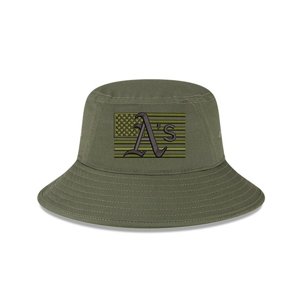 Green Athletics New Era 2023 Armed Forces Day Bucket Hat