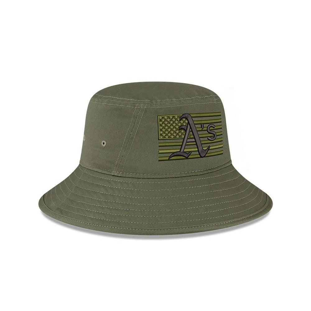 Green Athletics New Era 2023 Armed Forces Day Bucket Hat