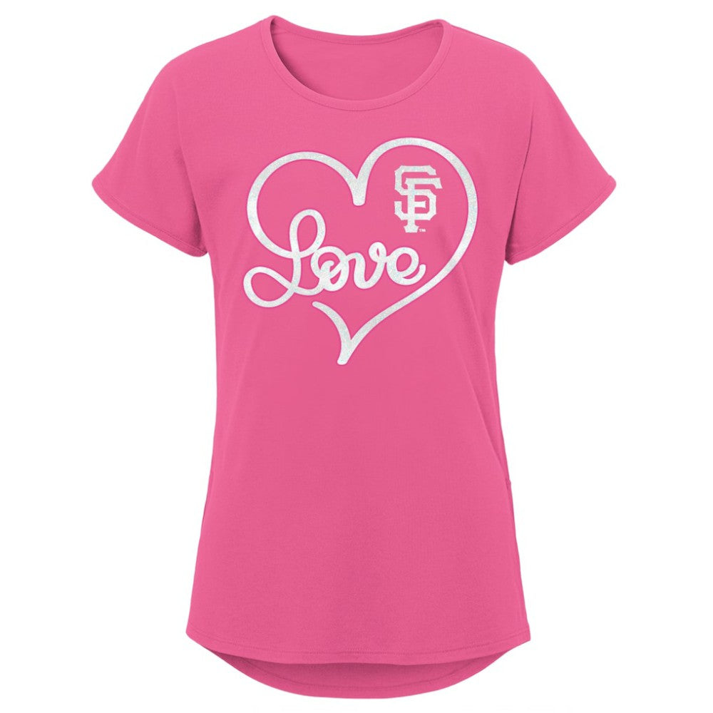 Pink San Francisco Giants Girls Youth Lovely T-Shirt