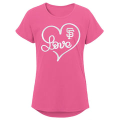 Pink San Francisco Giants Girls Youth Lovely T-Shirt