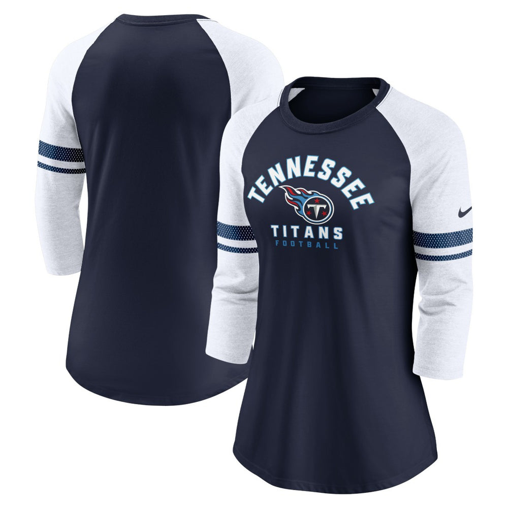 Women's Fashion 3/4-Sleeve Lightweight Raglan Fashion T-Shirt - Tennessee Titans T-shirts