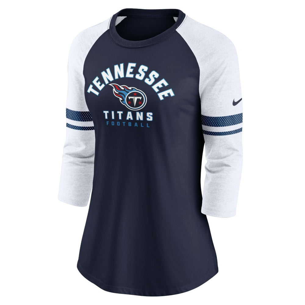 Women's Fashion 3/4-Sleeve Lightweight Raglan Fashion T-Shirt - Tennessee Titans T-shirts