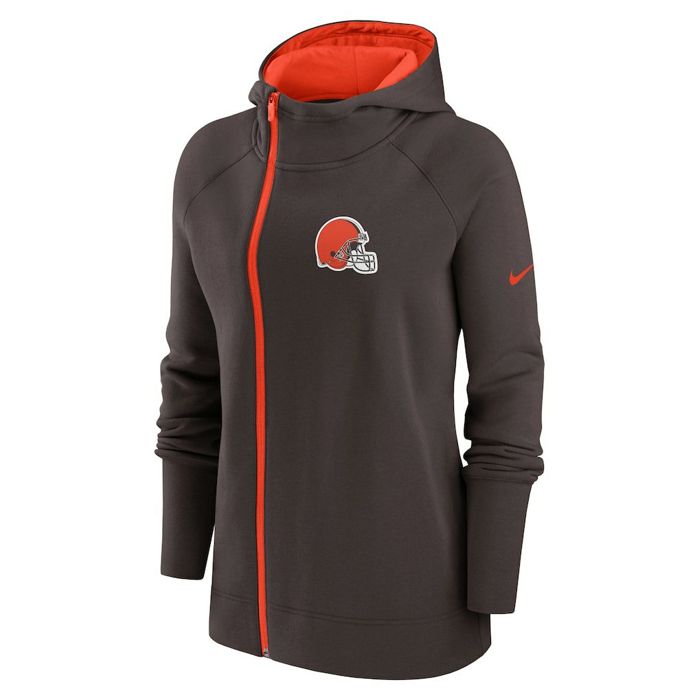 Women's Asymmetrical Raglan Full-Zip Hoodie - Cleveland Browns Hoodies