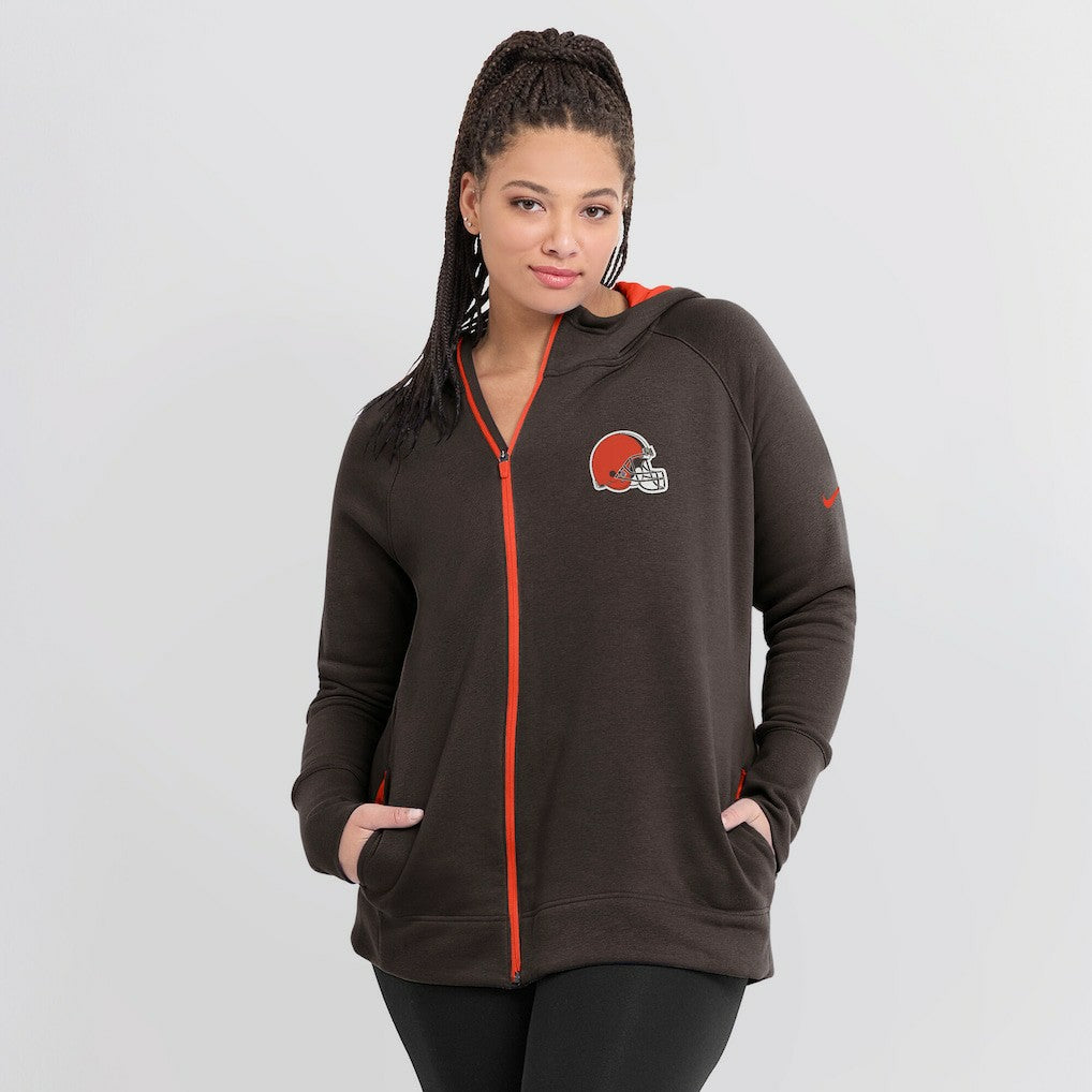 Women's Asymmetrical Raglan Full-Zip Hoodie - Cleveland Browns Hoodies