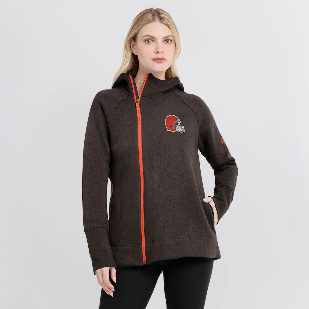 Women's Asymmetrical Raglan Full-Zip Hoodie - Cleveland Browns Hoodies