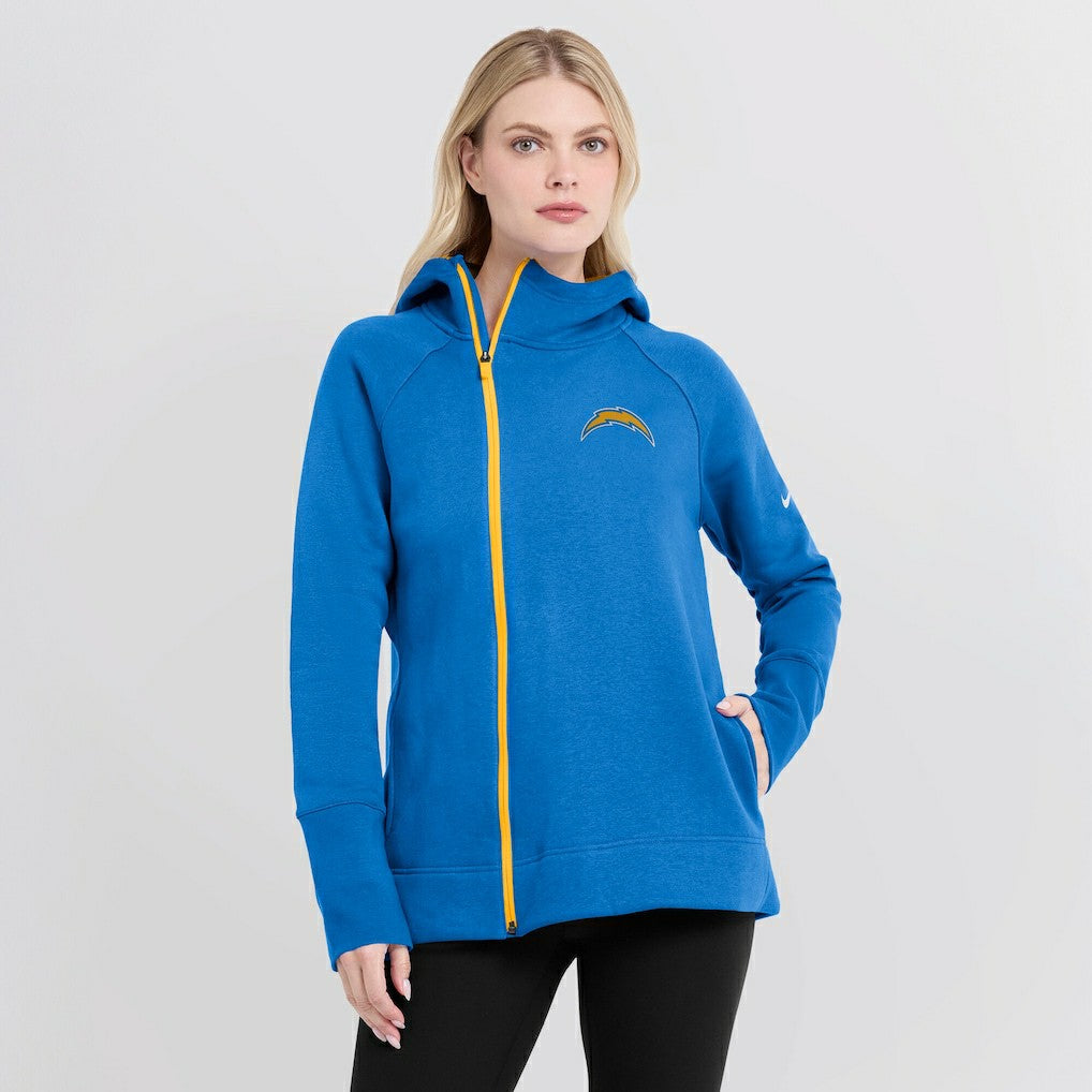Women's Asymmetrical Raglan Full-Zip Hoodie - Los Angeles Chargers Hoodies