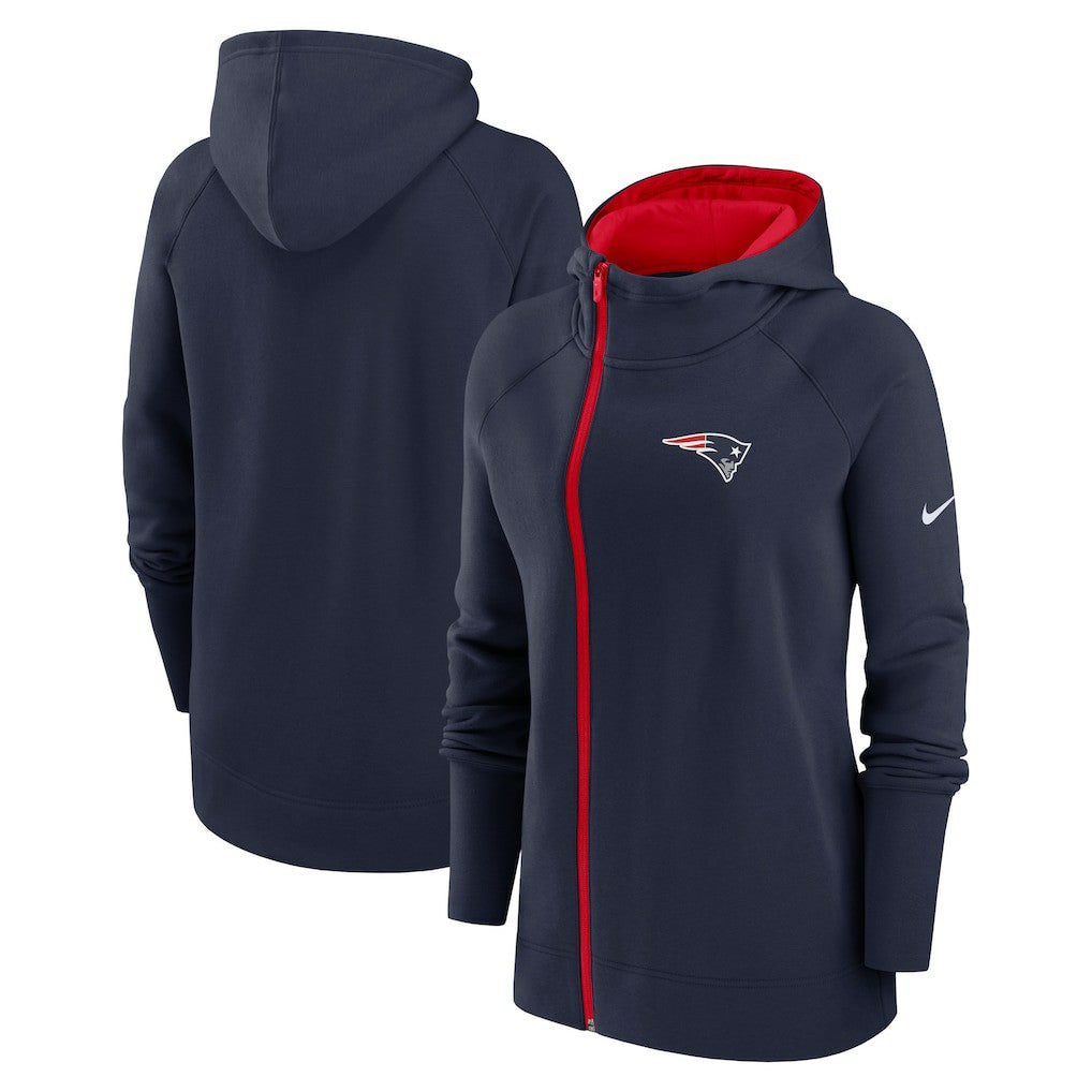 Women's Asymmetrical Raglan Full-Zip Hoodie - New England Patriots Hoodies