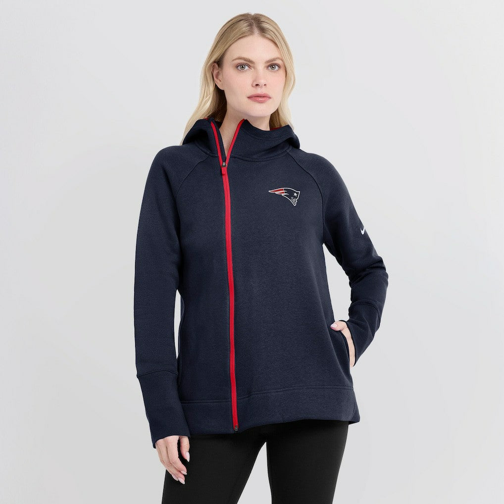 Women's Asymmetrical Raglan Full-Zip Hoodie - New England Patriots Hoodies