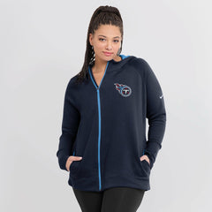 Women's Asymmetrical Raglan Full-Zip Hoodie - Tennessee Titans Hoodies