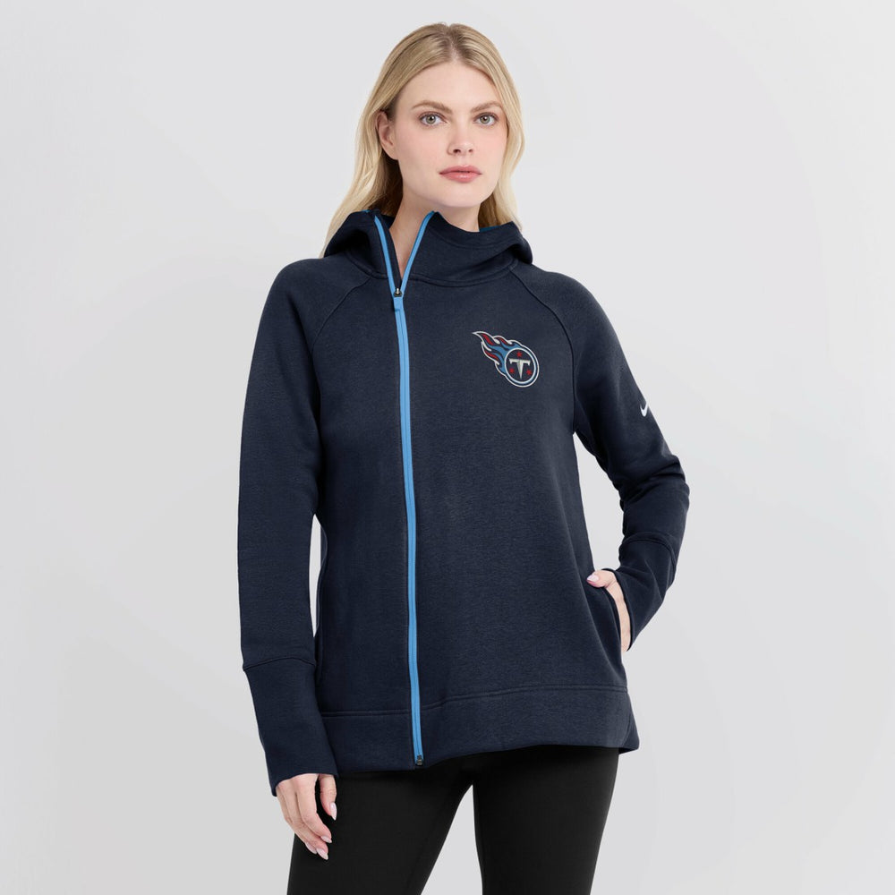 Women's Asymmetrical Raglan Full-Zip Hoodie - Tennessee Titans Hoodies