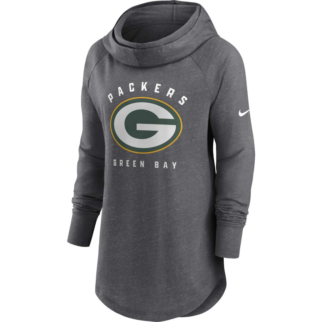 Women's Raglan Funnel Neck Pullover Hoodie - Green Bay Packers Hoodies