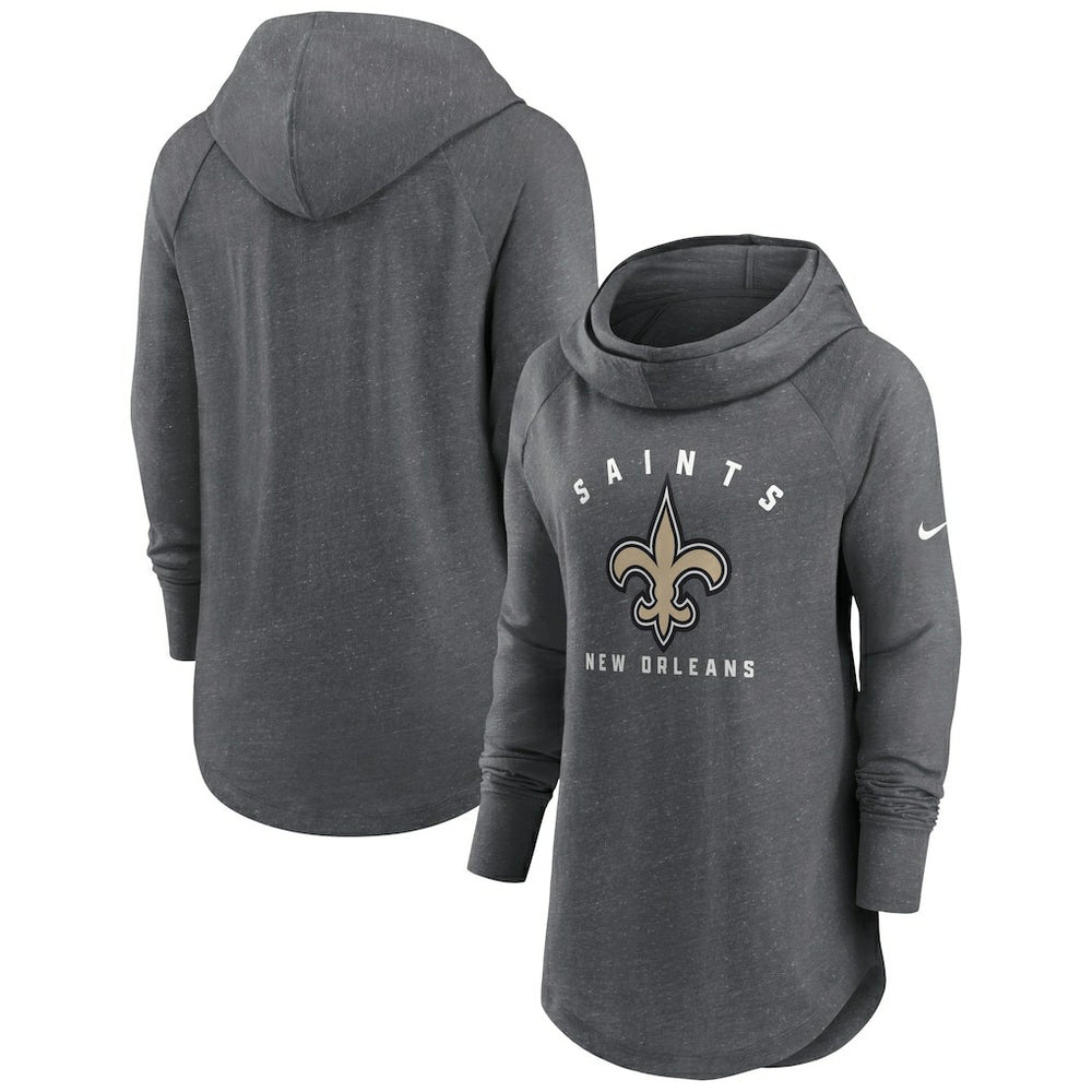 Women's Raglan Funnel Neck Pullover Hoodie - New Orleans Saints Hoodies