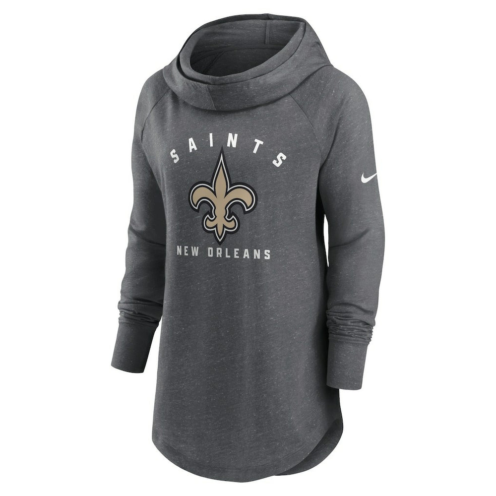 Women's Raglan Funnel Neck Pullover Hoodie - New Orleans Saints Hoodies