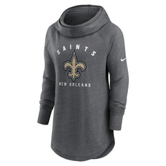 Women's Raglan Funnel Neck Pullover Hoodie - New Orleans Saints Hoodies