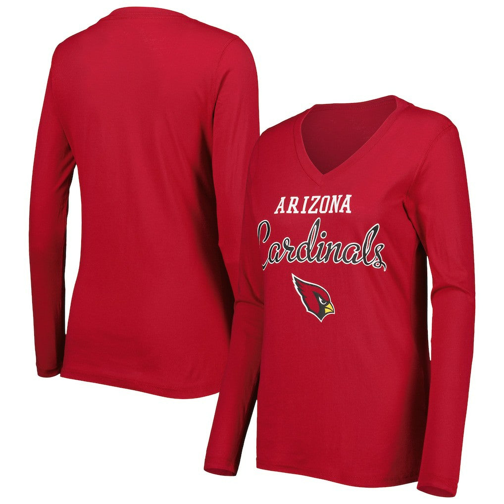 G-III 4Her by Carl Banks Women's Post Season Long Sleeve V-Neck T-Shirt - Arizona Cardinals T-shirts