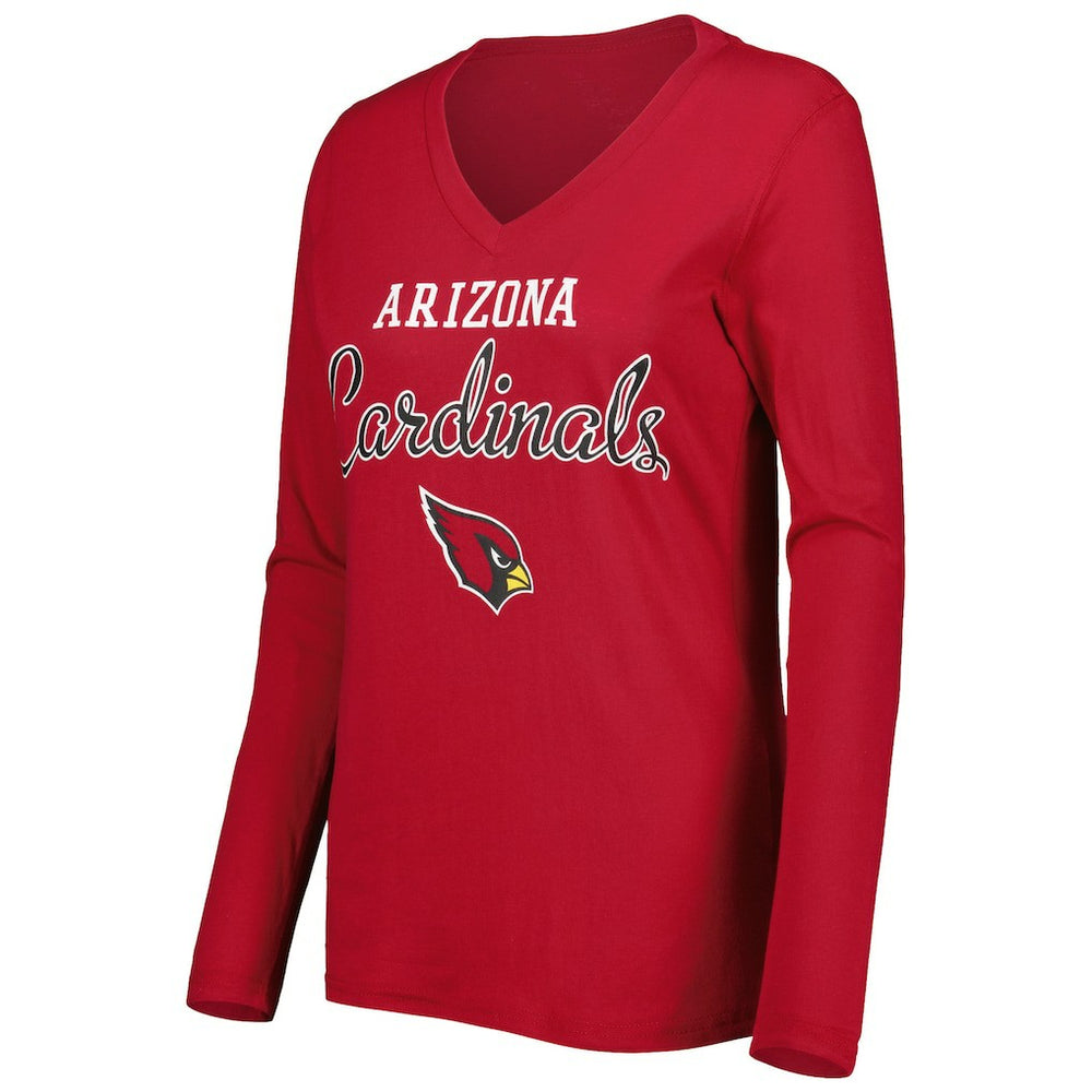 G-III 4Her by Carl Banks Women's Post Season Long Sleeve V-Neck T-Shirt - Arizona Cardinals T-shirts