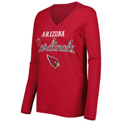 G-III 4Her by Carl Banks Women's Post Season Long Sleeve V-Neck T-Shirt - Arizona Cardinals T-shirts