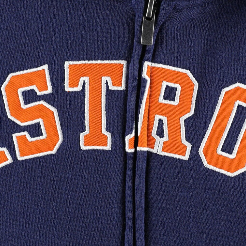 Navy Houston Astros Youth Wordmark Full-Zip Fleece Hoodie