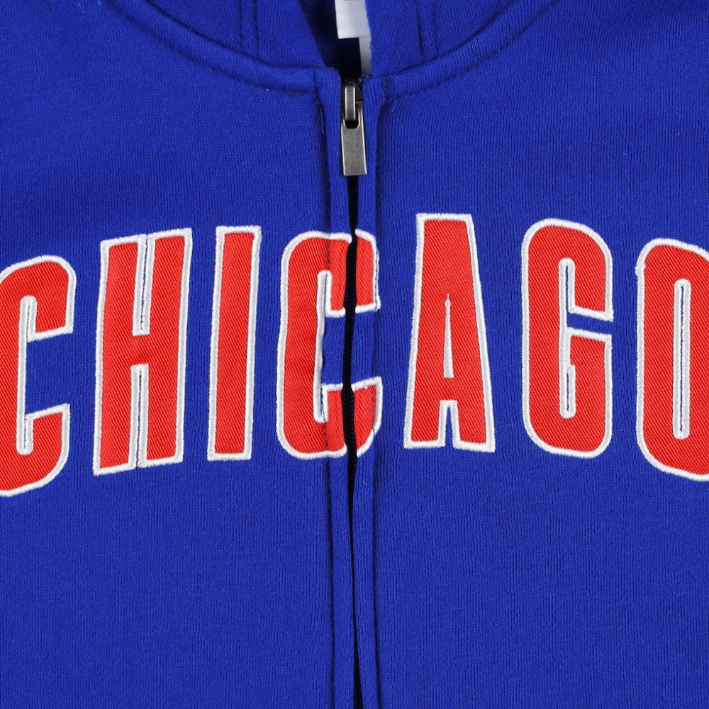 Royal Chicago Cubs Youth Wordmark Full-Zip Fleece Hoodie