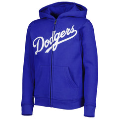 Royal Los Angeles Dodgers Youth Wordmark Full-Zip Fleece Hoodie