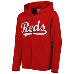 Red Cincinnati Reds Youth Wordmark Full-Zip Fleece Hoodie
