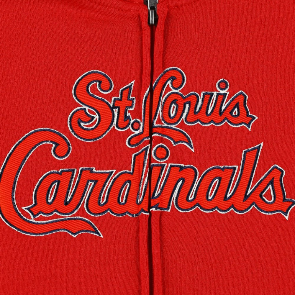 Red St. Louis Cardinals Youth Wordmark Full-Zip Fleece Hoodie