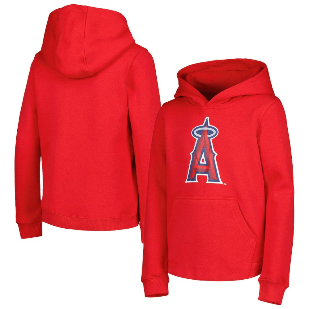Red Los Angeles Angels Youth Team Primary Logo Pullover Hoodie