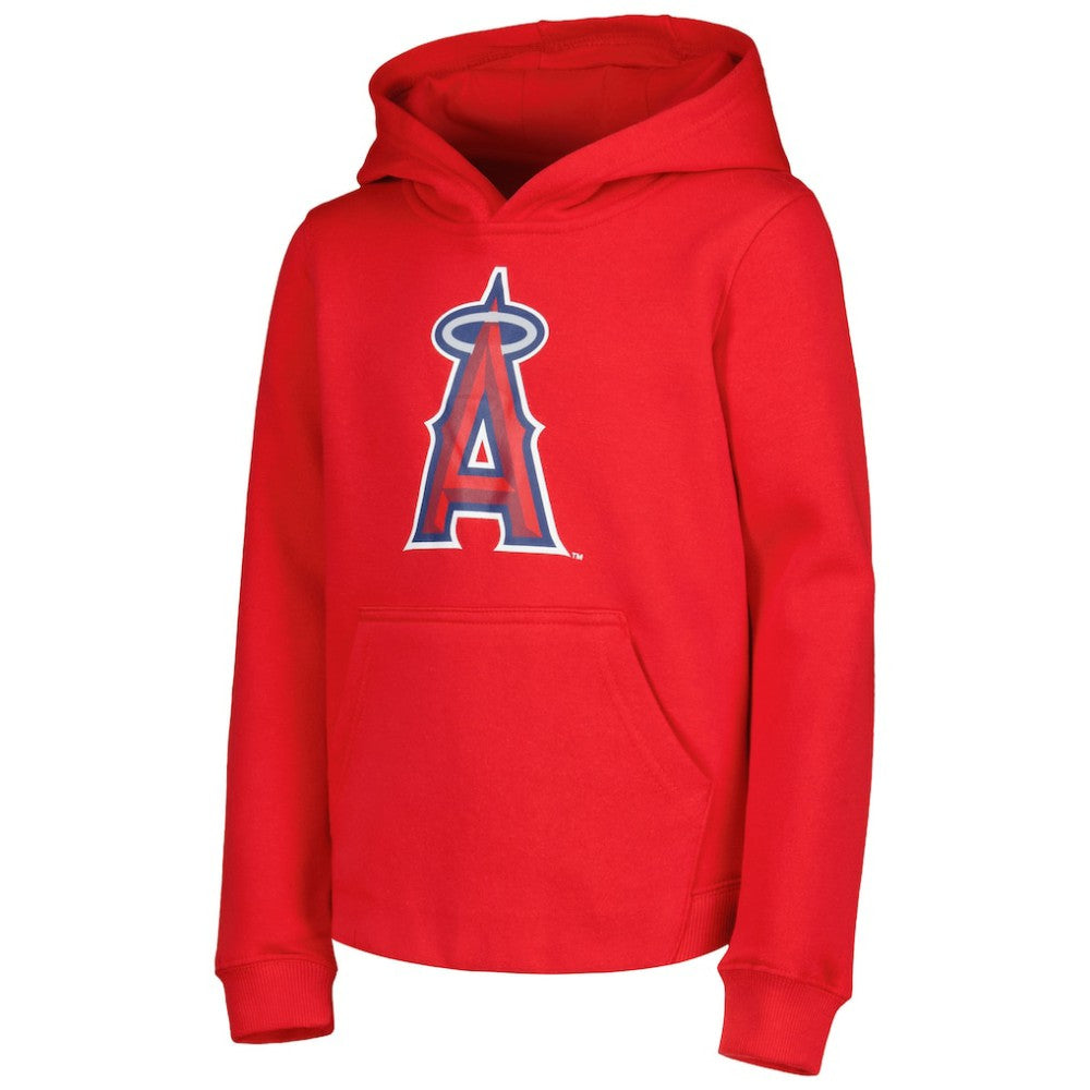 Red Los Angeles Angels Youth Team Primary Logo Pullover Hoodie