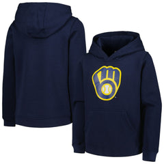 Navy Milwaukee Brewers Youth Team Primary Logo Pullover Hoodie