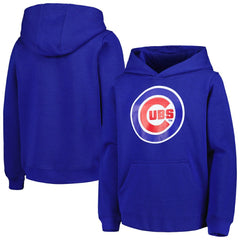 Royal Chicago Cubs Youth Team Primary Logo Pullover Hoodie