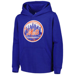 Royal New York Mets Youth Team Primary Logo Pullover Hoodie
