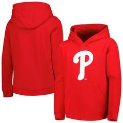 Red Philadelphia Phillies Youth Team Primary Logo Pullover Hoodie