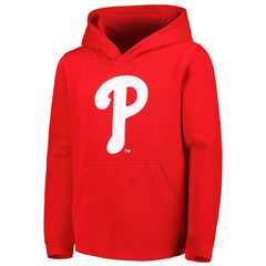 Red Philadelphia Phillies Youth Team Primary Logo Pullover Hoodie