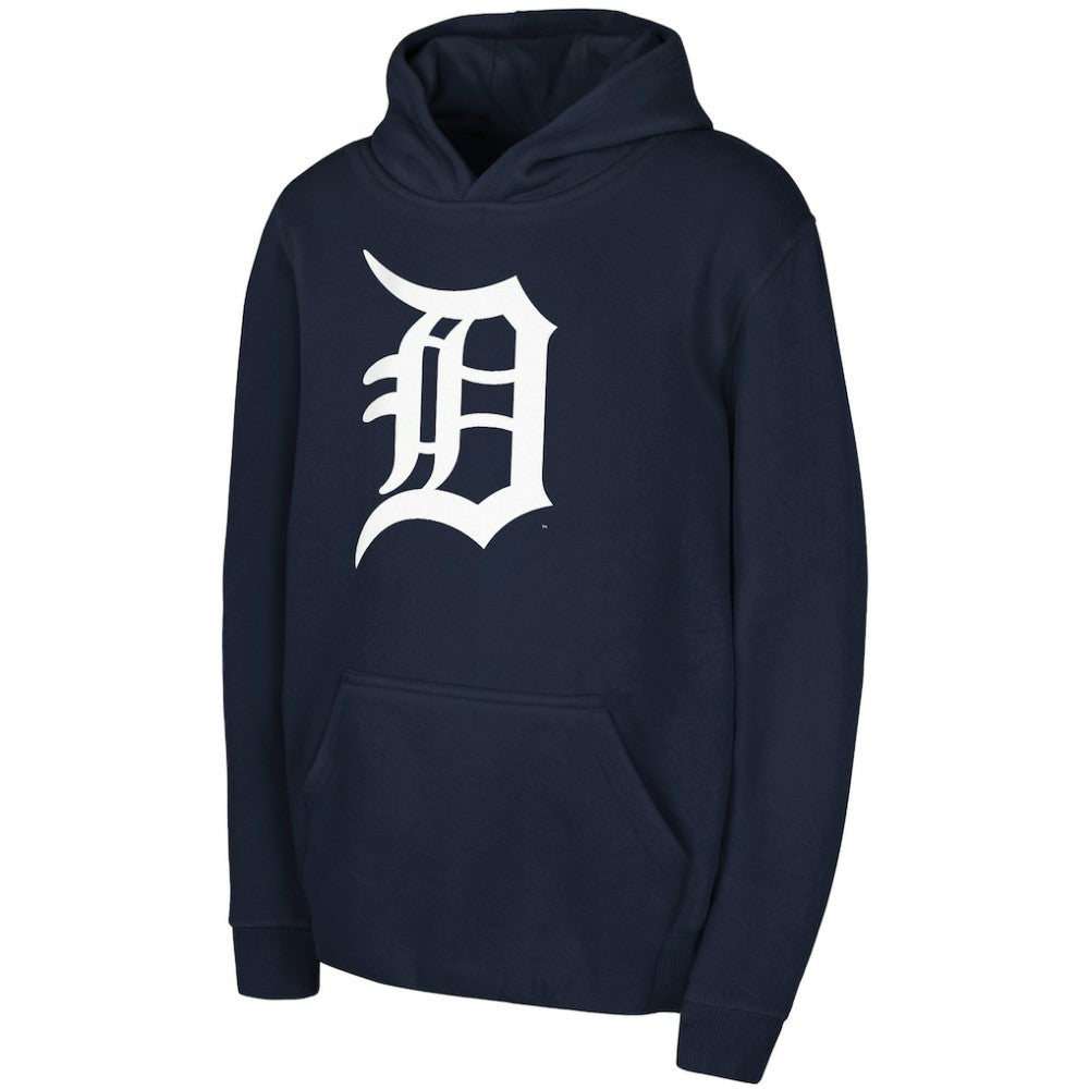 Navy Detroit Tigers Youth Team Primary Logo Pullover Hoodie