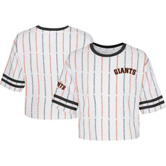 White San Francisco Giants Girls Youth Ball Striped T-Shirt