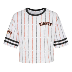 White San Francisco Giants Girls Youth Ball Striped T-Shirt