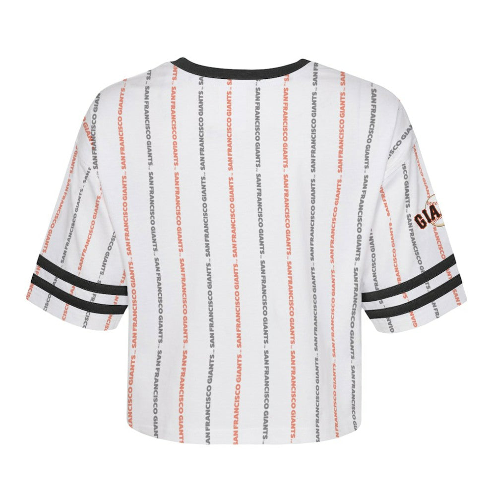 White San Francisco Giants Girls Youth Ball Striped T-Shirt
