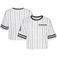 White Chicago White Sox Girls Youth Ball Striped T-Shirt