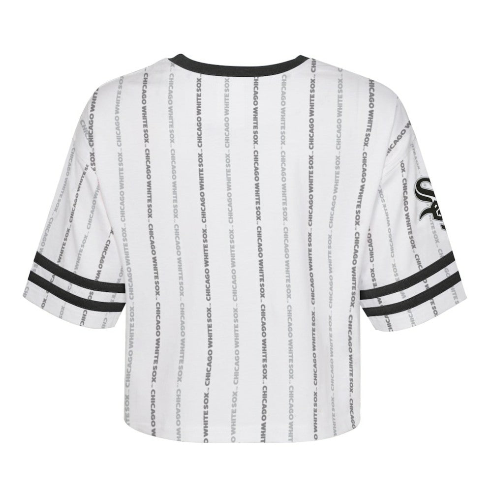 White Chicago White Sox Girls Youth Ball Striped T-Shirt