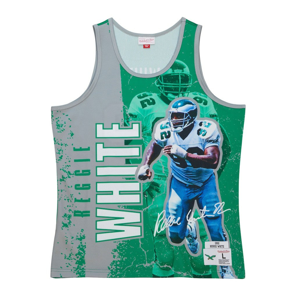 Reggie White  1992 Player Burst Tank Top - Philadelphia Eagles Tops