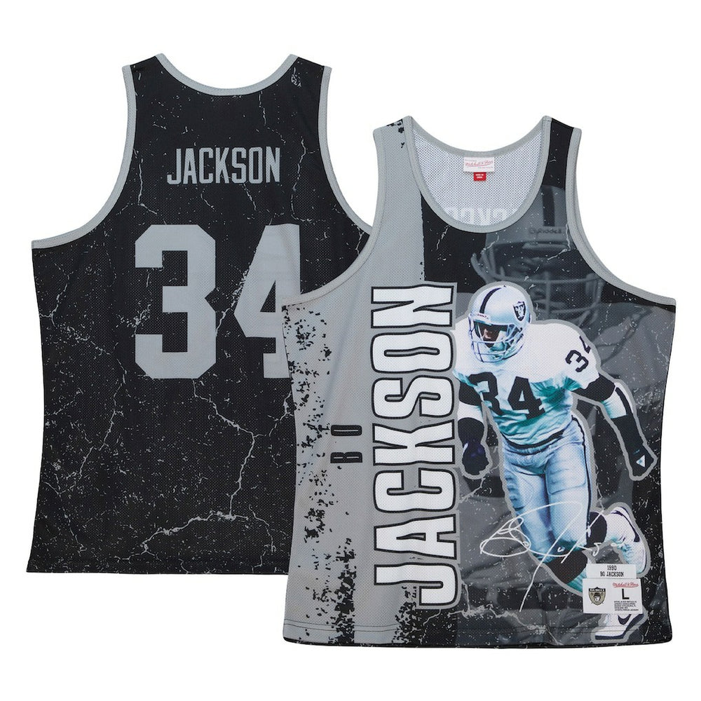 Bo Jackson  1990 Player Burst Tank Top - Las Vegas Raiders Tops
