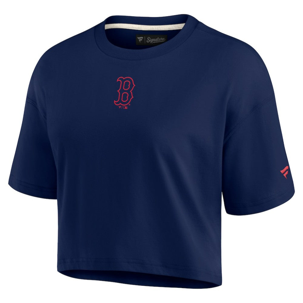 Navy Boston Red Sox Fanatics Women's Elements Super Soft Boxy Cropped T-Shirt