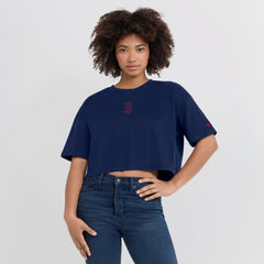 Navy Boston Red Sox Fanatics Women's Elements Super Soft Boxy Cropped T-Shirt