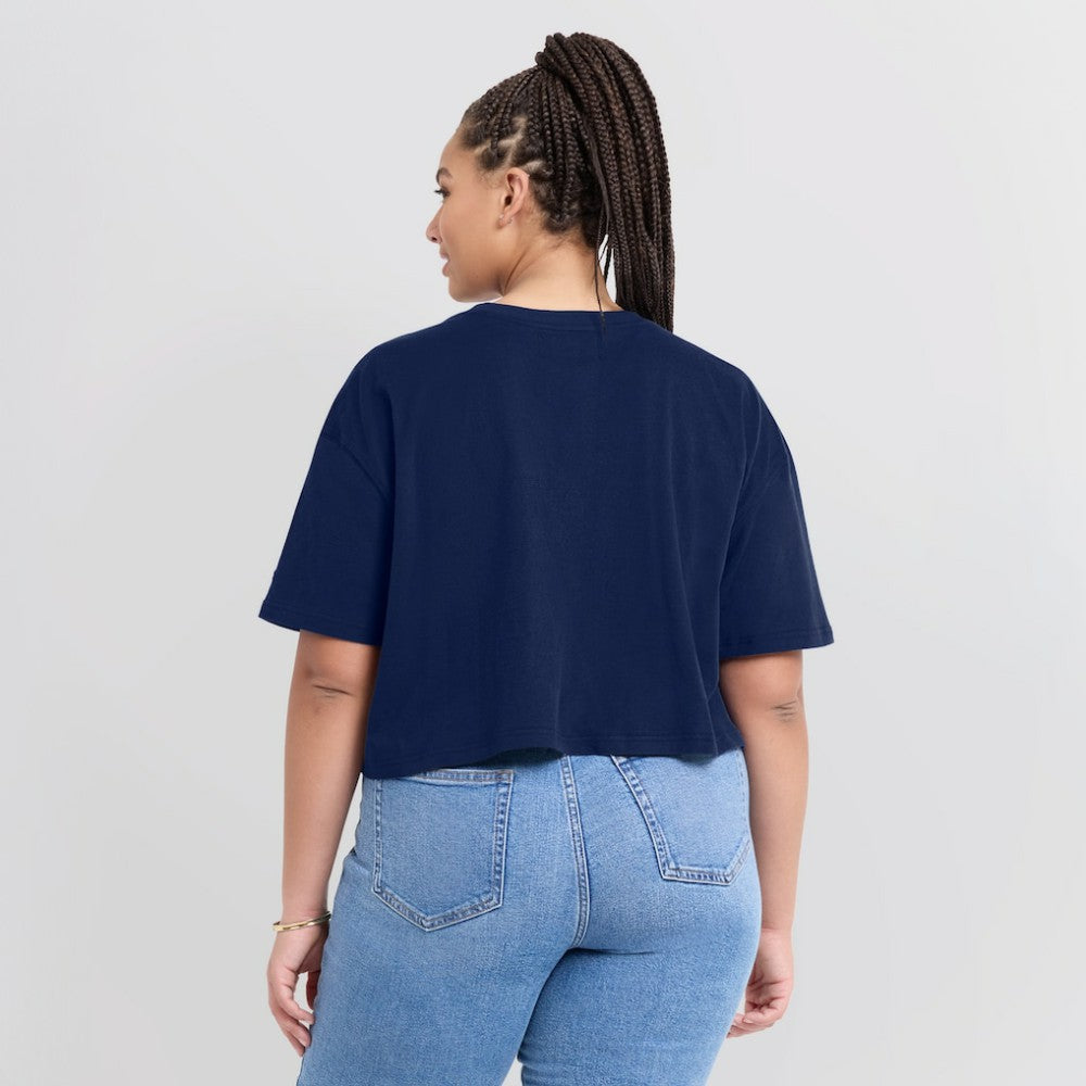 Navy Boston Red Sox Fanatics Women's Elements Super Soft Boxy Cropped T-Shirt