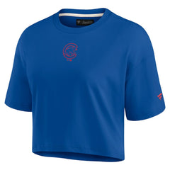 Royal Chicago Cubs Fanatics Women's Elements Super Soft Boxy Cropped T-Shirt
